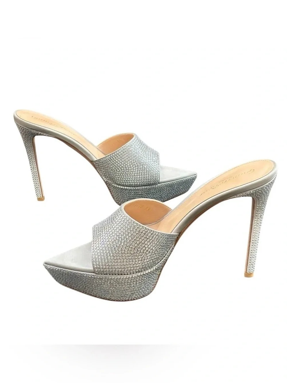 Gianvito Rossi Crystal Platform Sandal.  Size EU 38.5 US 8.5 Comes With COA.